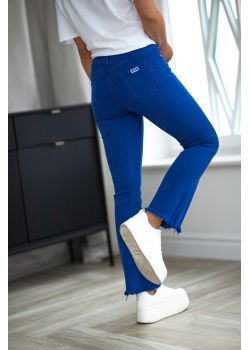 Spodnie jeansy dzwony Bastet - szafirowy