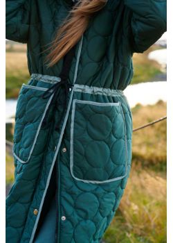 Wiązany płaszcz pikowany Eucalyptus Mint NAOKO