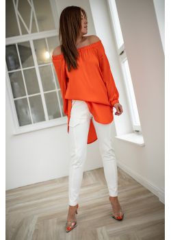 Długa asymetryczka koszula Bastet - pomarańczowa