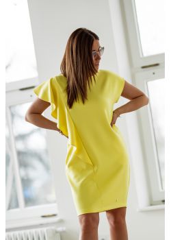 Sukienka z falbaną Bastet - żółta