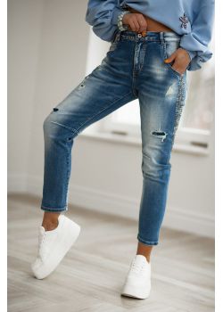 Spodnie jeansy z  ozdobnymi dżetami  Bastet