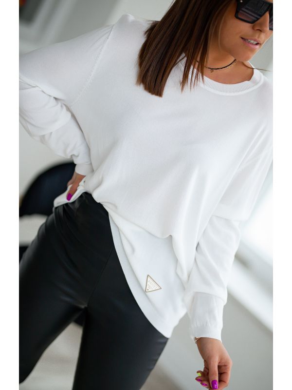 Sweter oversize Bastet - biały